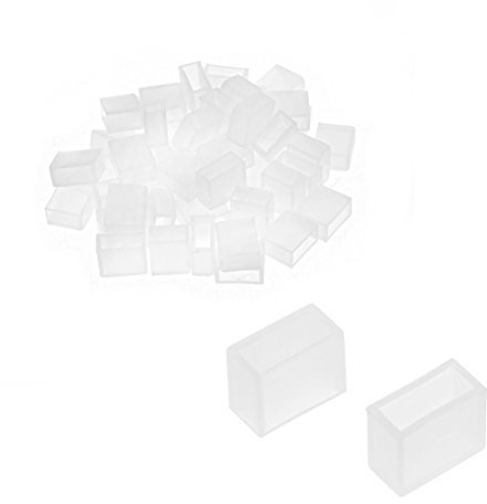 sourcing map 50Stk.Silikon Stecker passt 3528 8mm LED Rohr Streifen Licht End Kappe Abdeckung DE de