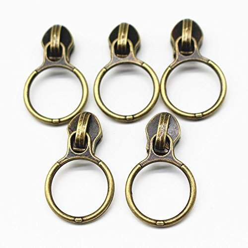 YaHoGa 50 Stück Bronzefarbene Nonlock-Zipper für endlos Reißverschluss Meterware 6mm-Spirale (Bronzefarbene)