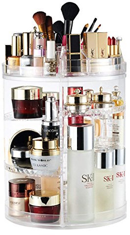 Gabz 360 Degree Rotating Cosmetic Storage,Makeup Organizer,Rotatable Makeup Stand,Makeup Display Stand,Lipstick, Nail Polish, Makeup Brushes Organizer,Cosmetic Holder
