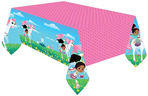 amscan 9904012 Nella The Knight Tischdecke, Kunststoff, Mehrfarbig, Prinzessinnen-Motiv, 1 Stück