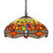 E27 Tiffany Pendelleuchte Esstisch Glas Hängelampe Höheverstellbar Vintage Esszimmer Lampen Retro Kronleuchter Wohnzimmerlampe Hängeleuchte Restaurant Keller Loft Cafe Bar Deko Leuchte Ø40 cm