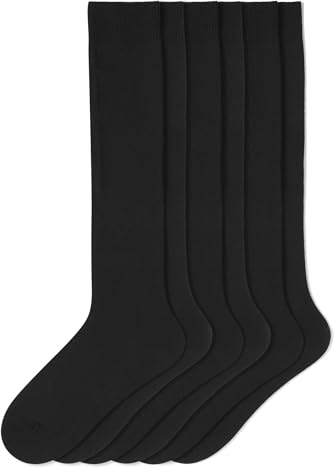 Hue Women's Flat Knit Knee High Sock, New Black, One Size US, Pack Of 3