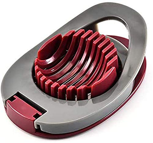 DUBENS Eierschneider, Gekochtes Ei Slicer Sectione Cutter Mold Blume Kanten Gadgets Ei Werkzeuge Qualität Ei Cutter, Eierteiler für runde und ovale Scheiben (Rot)