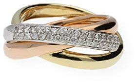 JuwelmaLux Rin Tricolor 585/000 (14 Karat) Gold mit Brillanten JL30-07-0961 55