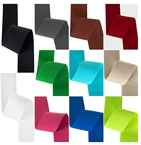 Coloured 1 inch Elastic for Sewing, Strong Woven Non-Roll Waistband Elastic, 3 Metres Pack