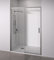 Mampara de ducha frontal 1 corredera + 1 fijo - sin perfilería inferior - Cristal transparente templado 6mm antical - Plata Brillo - Ancho adaptable 145 a 150cm - Posición puerta derecha - Alto 195cm