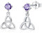 Geburtsstein Ohrstecker, Keltischer Schmuck Damen 925 Sterling Silber Keltische Ohrringe Geburtsstein Ohrringe Schmuck Geschenke für Frauen Mädchen Geburtstag (Februar)