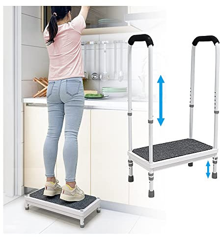 Tritthocker mit Griff für ältere Menschen medizinische Tritthocker Senioren Behinderte Sicherheit breite Plattform Bett Tritt für Hochbetten Erwachsene Fuß (180 kg)