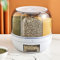 Grain Dispenser, Rice Storage Container Large Capacity, 6 Grid 360° Rotating Sealed Grain Food Storage Box Rice Bucket Dry Food Fruit Box(22lb)