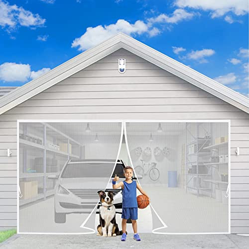 Moustiquaire sur Mesure de Porte, 295 x 250 cm Anti Insecte Mouche Moustique Panneau de Porte magnétique sans Percer pour Couloirs Portes Patio Blanc