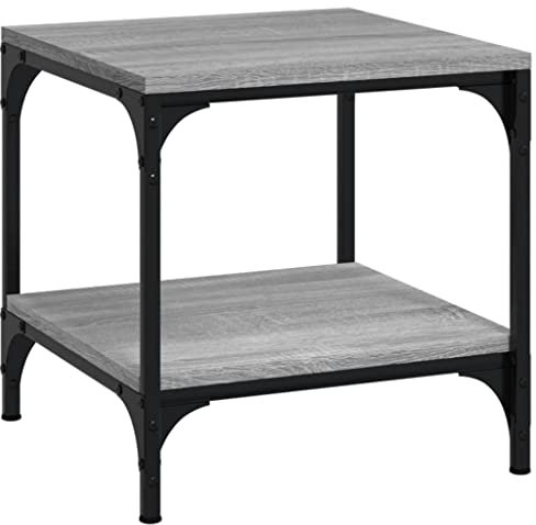 vidaXL Couchtisch Beistelltisch Wohnzimmertisch Sofatisch Teetisch Kaffeetisch Tisch Wohnzimmer Grau Sonoma 50x50x40cm Holzwerkstoff