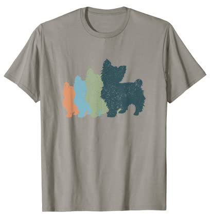 Dog Mom & Dad Silhouette - Vintage Teacup Yorkie T-Shirt