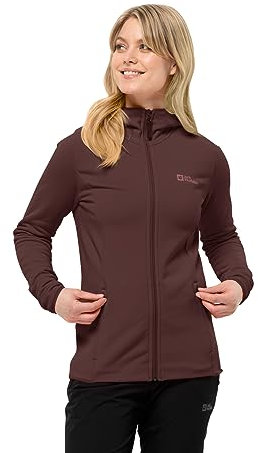 Jack Wolfskin Damen BAISELBERG Hooded FZ W Fleece-Jacke, Dark Maroon, XL