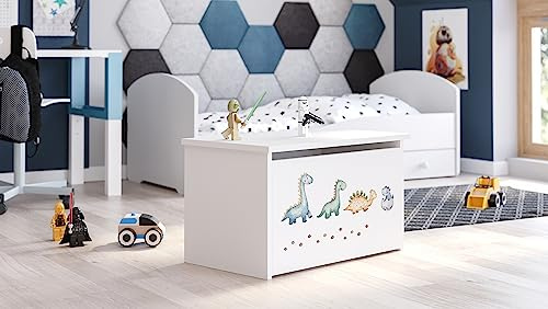 KOBI Kommode DARIA Spielzeugkiste mit Schublade | Groß 73 x 42 x 40 CM | Truhe Weiß Kinderzimmer Möbel | Truhenbank mit Stauraum für Kinder | Boxen Aufbewahrung | Aufbewahrungsbox