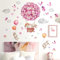 HGDESIGN® Wandtattoo Wandaufkleber Blumen Ballon Hase Lila Kinderzimmer Babyzimmer Kind Baby Mädchen Wandsticker Wandbild Wanddeko (B)