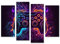 islandburner Wandbild Für Gamer Fans Neon Videospiel Controller Cyber Gaming auf Leinwand Bilder Bild Poster
