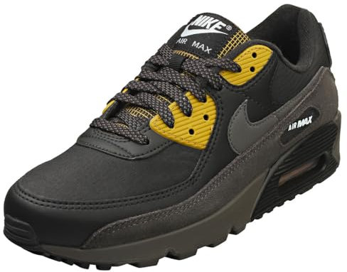 NIKE Herren Air Max 90 Laufschuh, Mittelschwarz, Asche/Bronze-Blau