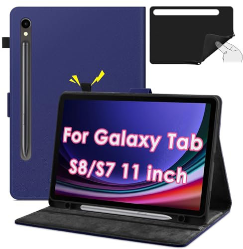 KATUMO Cover per Samsung Galaxy Tab S8 2022/S7 2020 11 pollici con Supporto S Pen, Molteplici Prospettive Slim Smart PU pelle Flip Protettiva Custodia Tablet,SM-X700/X706/T870/T875
