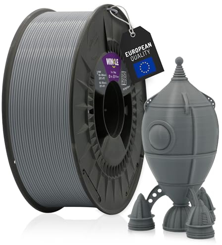 WINKLE PLA High Speed Filament 1.75mm Aschgrau 1kg, 3D Drucker Filament | Filament Kompatibel mit FDM Druckern, 3D-Druckmaterialien, Maßgenauigkeit +/- 0.05mm, Hochgeschwindigkeit