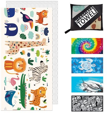 Wistranp Strandtuch – Mikrofaser-Strandtücher (160 x 81,3 cm) – schnell trocknend, sanddicht, saugfähig, kompakte Stranddecke – leichtes Handtuch für Strand, Schwimmen, Surfen, Sport, Yoga,