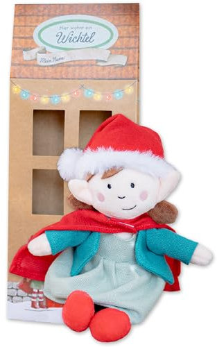 Papierdrachen Stoffwichtel Puppe Freya - für Groß und Klein - Weihnachten - zum Spielen und Kuscheln - idealer Begleiter für die Vorweihnachtszeit - Set 01