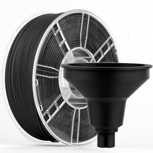 LVVJ3D Carbon Fibre PETG Filament 1.75 mm, 3D Drucker Filament PETG CF, 3D Printing Materials 1.75 mm with 20% Carbon Fibre, Black 1 kg/Spool