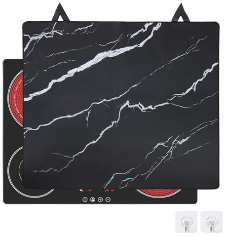 Induction Hob Cover 62x53cm, Electric Stove Protector Mat, Fireproof and Waterproof Heat-Resistant Prevents Scratches Ceramic Glass Cooktop Cover, Multifunctional Silicone Cooker Mats (B)