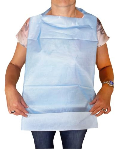 Romed Einmal-Esslätzchen 36 x 64 cm, 10 x 100 Stück, blau, mit Krümeltasche, wasserdicht