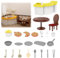 Juego de Muebles para Casa de Muñecas Cocina Juego de Muebles en Miniatura de 23 Piezas Muebles en Miniatura Decoración de Casa de Muñecas 1:12, Edades de 3 Años en Adelante