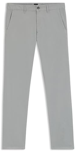 BOSS Men's Chino_Slim Trousers_Flat, Silver, 30 W/30 L