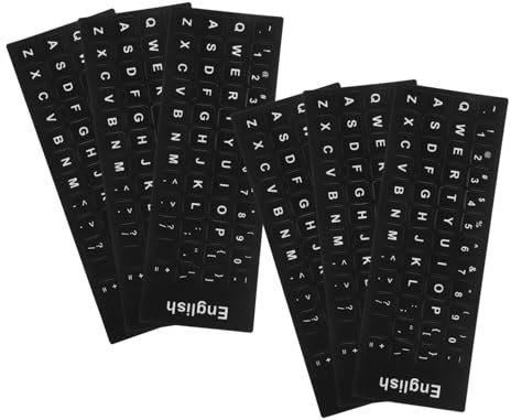jojofuny 6 Sheets English Language Adhesive Keyboard Stickers Laptop Keyboard Film for Computer