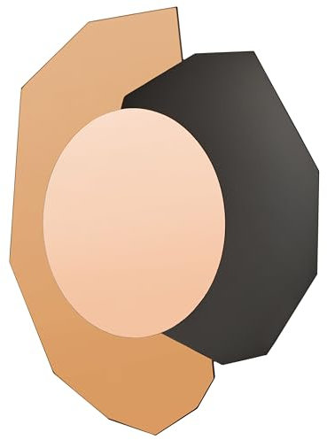 Beliani Specchio da parete di forma irregolare in vetro e MDF rosa dorato