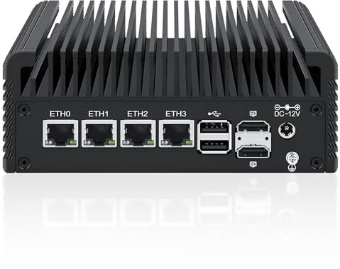 Firewall Micro Appliance Core i3 N305,4xi226-V 2.5G Fanless Mini PC,DDR5,2*NVMe 2*SATA,6*USB,2*HDMI,Type-C,DP,Firewall Mini PC NAS Server