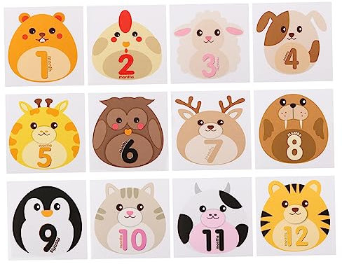 Lurrose 12Stücke Aufkleber Für Neugeborene Monatliche Aufkleber Für Kreative Fotorequisiten Zur Schwangerschaft Babyparty Erinnerungen Für Werdende Mütter