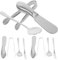 ULTECHNOVO 1 Juego juego de cubiertos utensils cuchara cucharón servicio extensión tenedores de queso Servir utensilios esparcidor de queso utensilios de queso Acero inoxidable Plata