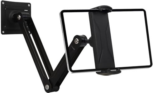 Tablet Wall Mount Holder, ipad Wall Mount Holder with 360° Rotation Split Base, Adjustable Dual Open Clamp Compatible with iPad Pro Air Mini, Samsung Tab, All 4.7-13 Phones and Tablets