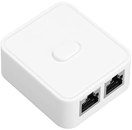 RJ45 Ethernet Splitter Gigabit Netzwerk Switch, 2 Port LAN Verteiler 1000 Mbit/s 1 auf 2 Manuell Umschalter für Cat 5 5e 6 7