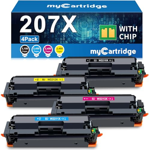 MYCARTRIDGE 207X Toner MIT CHIP Ersatz für HP 207A 207X MFP M283fdw M255dw | kompatible für hp Color LaserJet pro MFP m283fdw m255dw m282nw W2210X W2211X W2212X W2213X 4-Pack