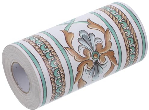 Hemobllo Selbstklebende Pvc Wandbordüre 10cm X 10m Flexible Sockelleiste im Vintage Stil Öl und Vergilbungsbeständig Ablösbar für Wohnzimmer Küche und Badezimmer