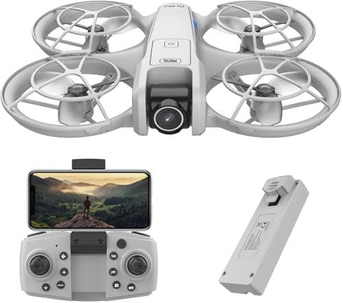 Mini Drone, Rollei Fly Mini Drones avec Caméra 720P Drone Quadricoptère avec Mode sans Tête Rotation à 360° Télécommande et Application Moins de 250 g pour Débutants et Amateurs Dron-Drones-Caméra