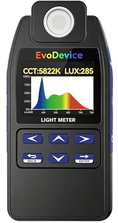 E130 Light Meter – Accurate Lux & Color Temperature (CCT) for Any Light Source, 99-Point Light Mapping, Hold Freeze, Spectrum Mode Accurate for 420/450nm White LEDs