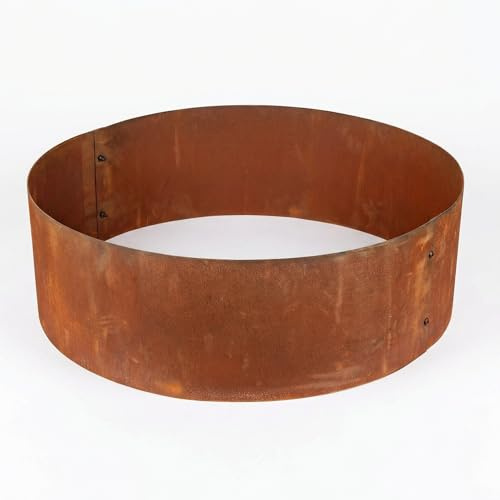 innogard Pflanzring rund Ø 155 cm aus Cortenstahl Höhe: 24 cm | Baumeinfassung & Rasenkante Metall in Rostoptik, runde Beeteinfassung für Garten, Baumring, Baumumrandung, Mähkante 1mm stark