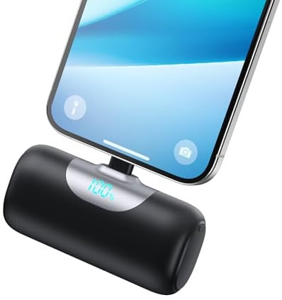 Mini Power Bank per iPhone 5500mAh, 15W PD Ricarica Rapida Powerbank Ultra Compatto Caricatore Portatile Batteria Esterna con LED Display per iPhone 14/13/12/11/XR/8/7 Serie
