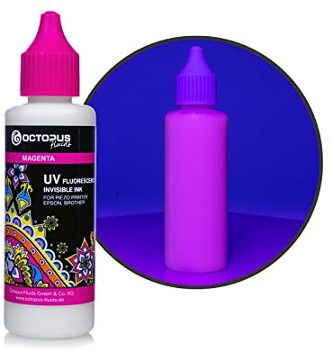 Octopus UV Fluoreszierende, unsichtbare Tinte kompatibel für Epson und Brother, Magenta