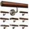 TIBU Ami Nussbaum Geländer Handlauf Treppe Holz Griff gewinkelt Edelstahlhalter, Länge 30-500 cm - Variante: 420 cm mit 5 Halter und Ende Radius gefräst