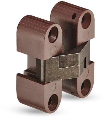 Gedotec Topfband unsichtbar Türband Schranktür Möbelscharnier für Kasten-Tür - H1964 | Messing braun matt | Schrank-Scharnier zum Einlassen Holz | 11 x 33 mm | 1 Stück - Türscharnier für Möbel-Schrank