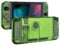 eXtremeRate Transparent Clear Green Back Plate for Nintendo Switch Console, NS Joy con Handheld Controller Housing with Full Set Buttons, DIY Replacement Shell for Nintendo Switch