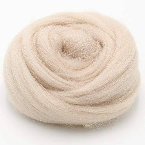 mjolda Filzwolle 20gr. Merinowolle/Märchenwolle zum Trockenfilzen und Nassfilzen (Hellbeige)