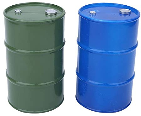 Mini Metal Oil Drum, Realistic RC Fuel Tank, Mini Oil Drum for 1/10 RC Crawler, RC Truck, and Off-Road Vehicles