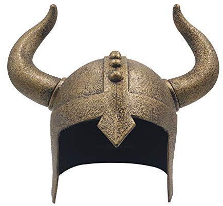 LOOYAR Kids Middle Ages Medieval Viking Age Horned Viking Helmet Berserker Soldier Warrior Costume Hat Sallet Children Toy for Battle Play Halloween Cosplay Bronze